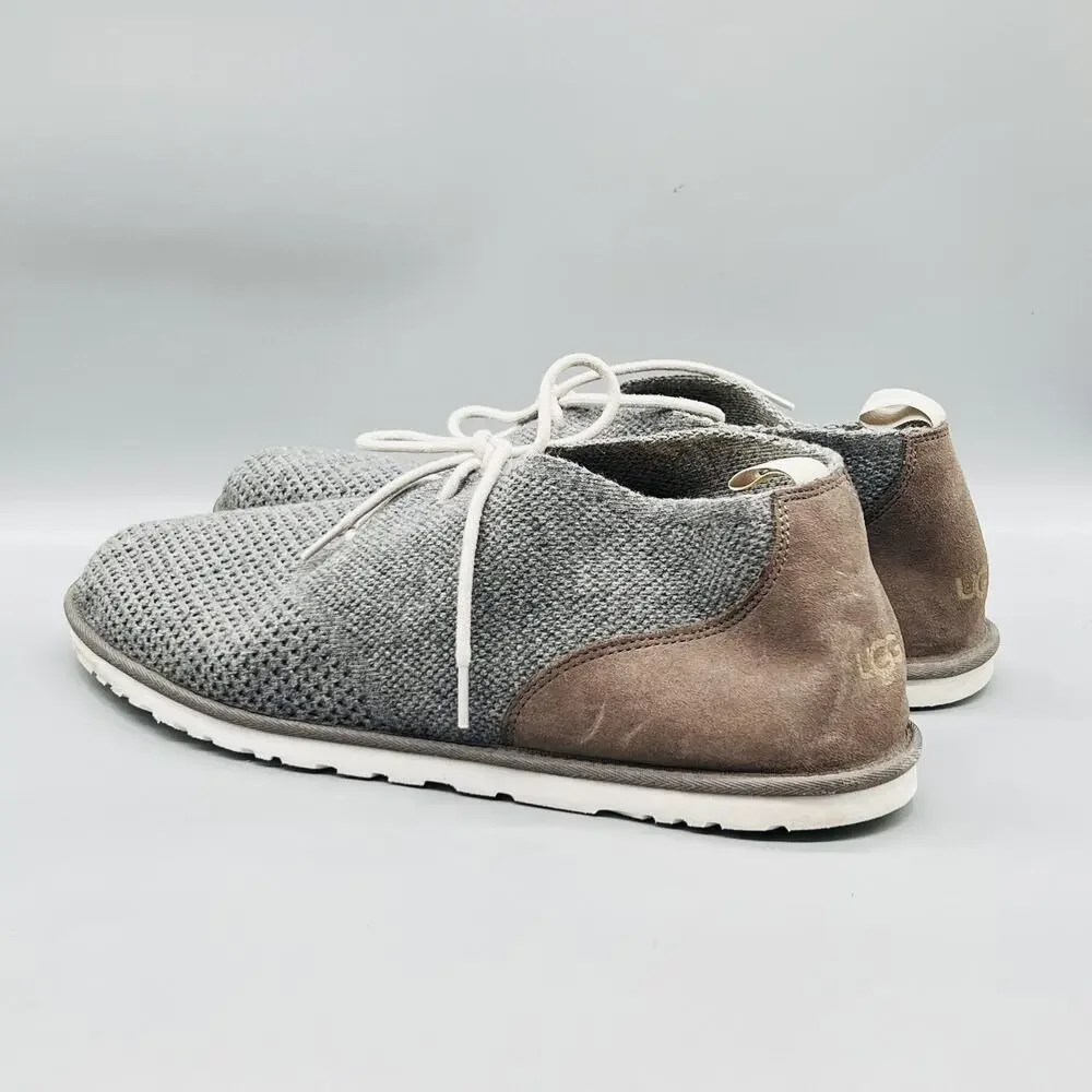 UGG Shoes Mens 17 Gray Suede Knit Maksim Hyperweave Low Top Casual Sneaker Boots